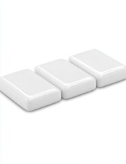 Three rectangular white objects
