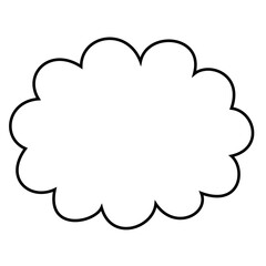Outlines cloud blank simple frame vector image, Suitable for design element of communication label, Information chat bubble, Text message template, Work report