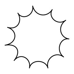 Outlines starburst blank simple frame vector image, Suitable for design element of communication label, Information chat bubble, Text message template, Work report