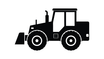 Naklejka premium Front Loader Construction Vehicle Vector Icon