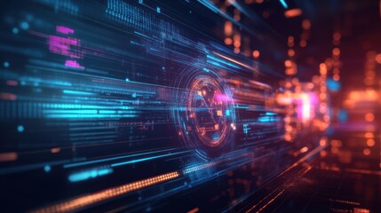 Abstract Digital Data Stream: Futuristic Technology Background