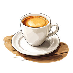 Obraz premium Savoring freshly brewed coffee cozy digital art illustration warm atmosphere close-up view