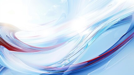 Abstract smooth pastel wave shapes in blue and pink tones. Background image of transparent wave with blue and red. Digital art for design and print. Minimal and contemporary wallpaper design. AIG53.