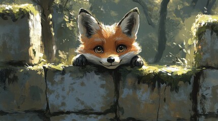 Cute red fox
