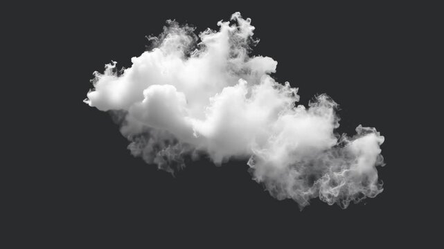White cloud animated overlay, transparent 4K video, alpha channel, ProRes 4444