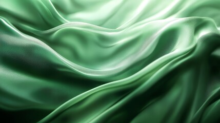 Fototapeta premium Elegant Draped Green Silk Fabric Texture