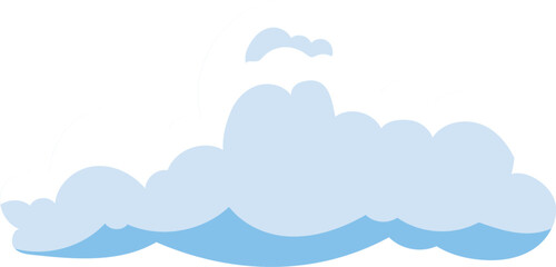 Cartoon Style White Fluffy Cloud Illustration