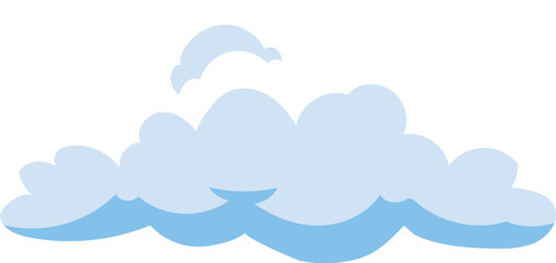 Cartoon Style White Fluffy Cloud Illustration