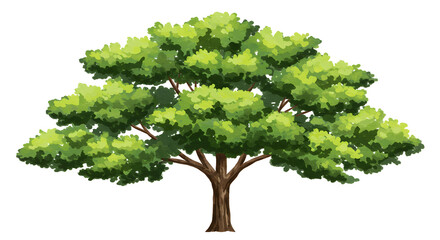 Lush Green Tree: A Vibrant Watercolor Illustration