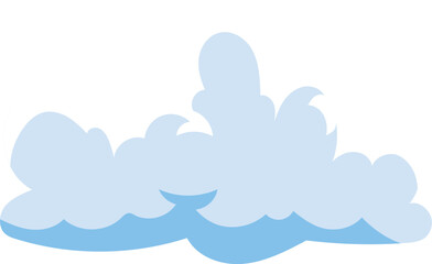 Cartoon Style White Fluffy Cloud Illustration