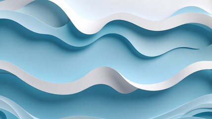 Soft layered blue wave background with elegant flowing folds, perfect for abstract modern wallpapers and minimalistic digital designs.