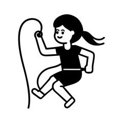 women skip rope hand drawn