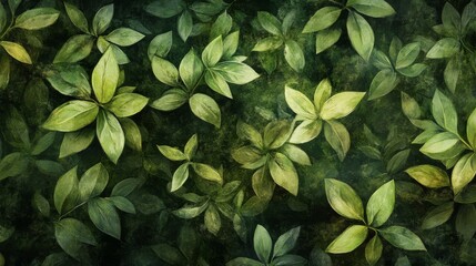 Intricate Green Leaves Pattern