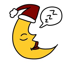 cartoon christmas moon cartoon on a white background