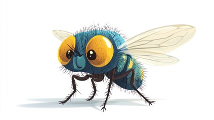 Naklejka premium Cute cartoon fly illustration