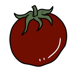 cartoon doodle tomato isolated on white background.