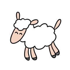 funny cartoon sheep on a white background