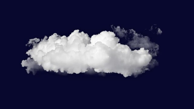 White cloud animated overlay, transparent 4K video, alpha channel, ProRes 4444