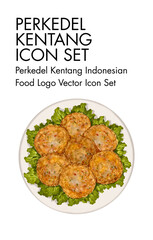 Perkedel kentang logo vector Icon set