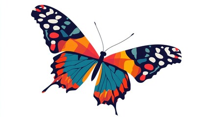Vibrant butterfly with colorful wings