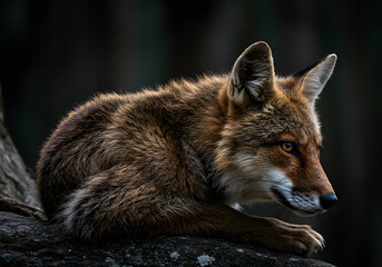 Fototapeta premium Majestic Red Fox in the Forest: Stunning Wildlife Photography