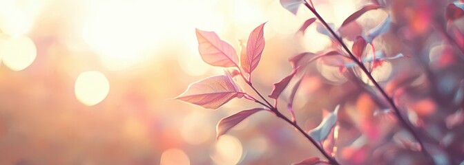 Obraz premium Delicate Leaves in Sunlight