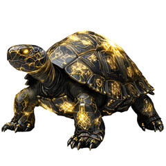 Mythical armored turtle isolated on transparent background