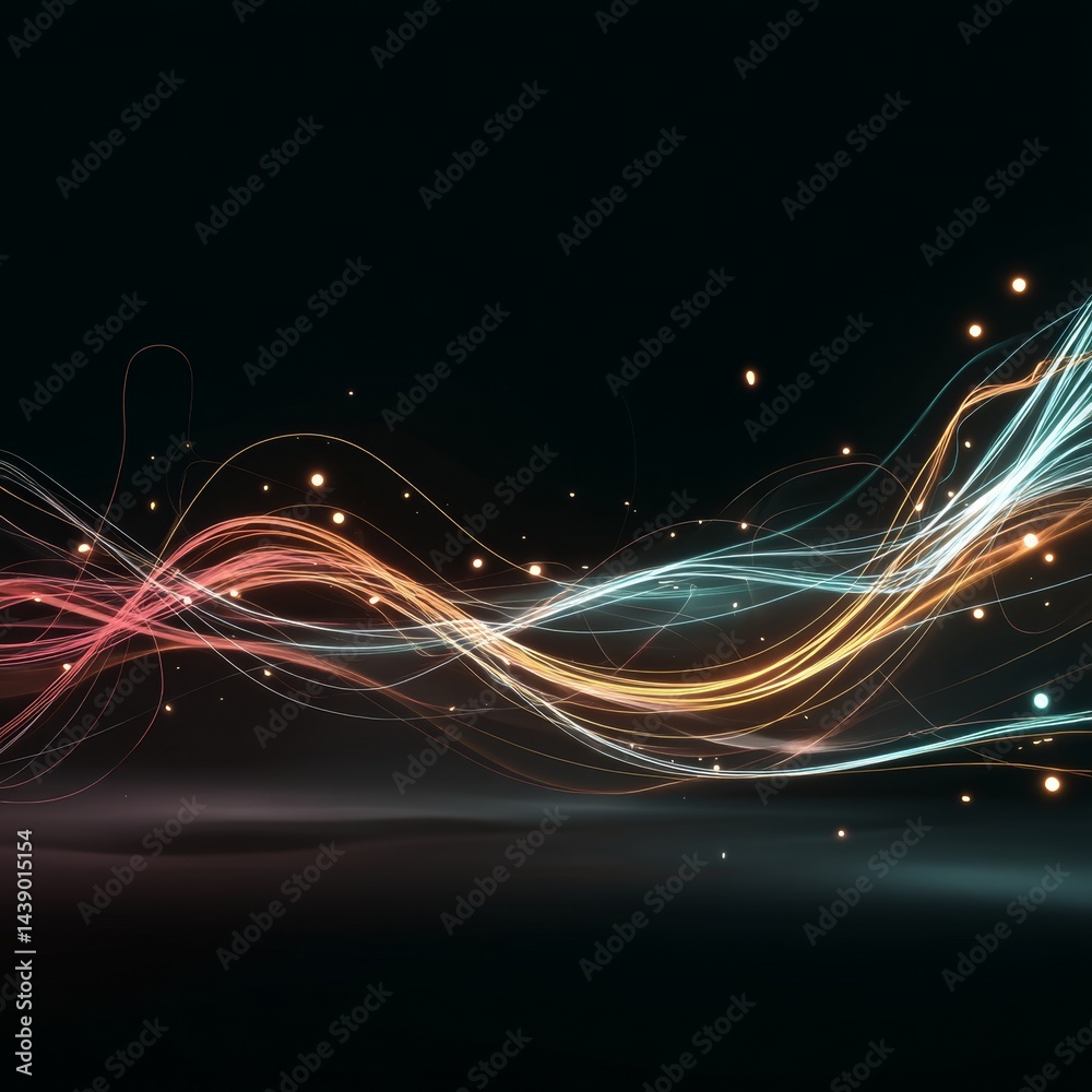 Wall mural abstract light trails in vibrant colors creating a dynamic and energetic visual background for creat
