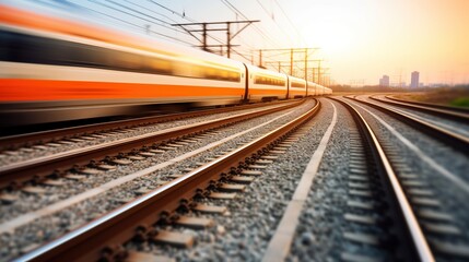 Fototapeta premium High Speed Train Blurred