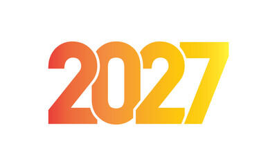2027 new year template design with golden colour number on white background.