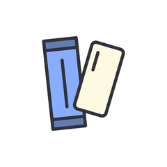 Chewing gum colored icons, minimalist vector illustration ,simple transparent graphic element .Isolated on white background