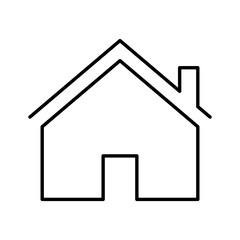 Simple Home Icon: A minimalist line drawing of a house, representing concepts of home, shelter, and property ownership.