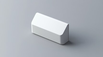 White minimalist packaging on grey background, product display