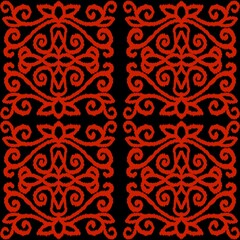 Tribal Ethnic Oriental Ikat Seamless Pattern Traditional Design for Background, Carpet, Wallpaper, Clothing, Wrapping, Batik, Fabric, Kebaya, Ceramic, JPEG Illustration. Embroidery Style. © Vachiraporn