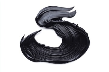 Dark, swirling, liquid cosmetic product forming the number five