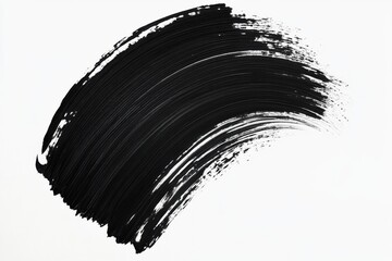 Black cosmetic product stroke on white background