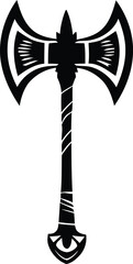 Fantasy Battle Axe Vector Set of Medieval Weapon Logo Design V17
