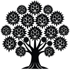 Chestnut Trees icon set on white background