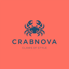 Crab Logo A bold crab with sharp claws representing resilience and adaptability