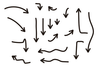 ペンで書いたような手書き風矢印　セット