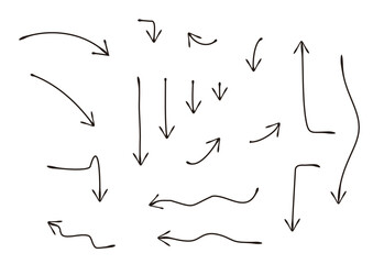 万年筆で描いたような手書き風矢印　セット