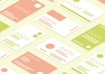 たくさんの名刺が並んだイラスト1