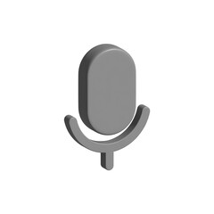 3d microphone icon colored transparent background