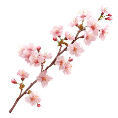 Obraz premium Realistic vector image of a soft pink cherry blossom isolated on transparent background