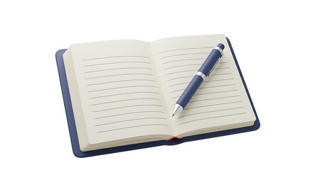 Open Notebook with Pen: A Minimalist Still Life