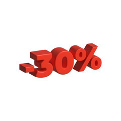 3d negative percentage red