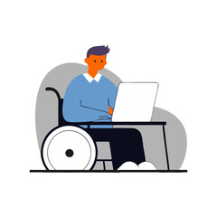 vector disabilities working productively in home office