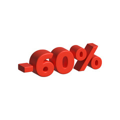 3d negative percentage red