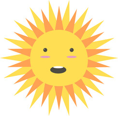 Cute Cartoon Sun Element Set