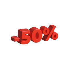 3d negative percentage red